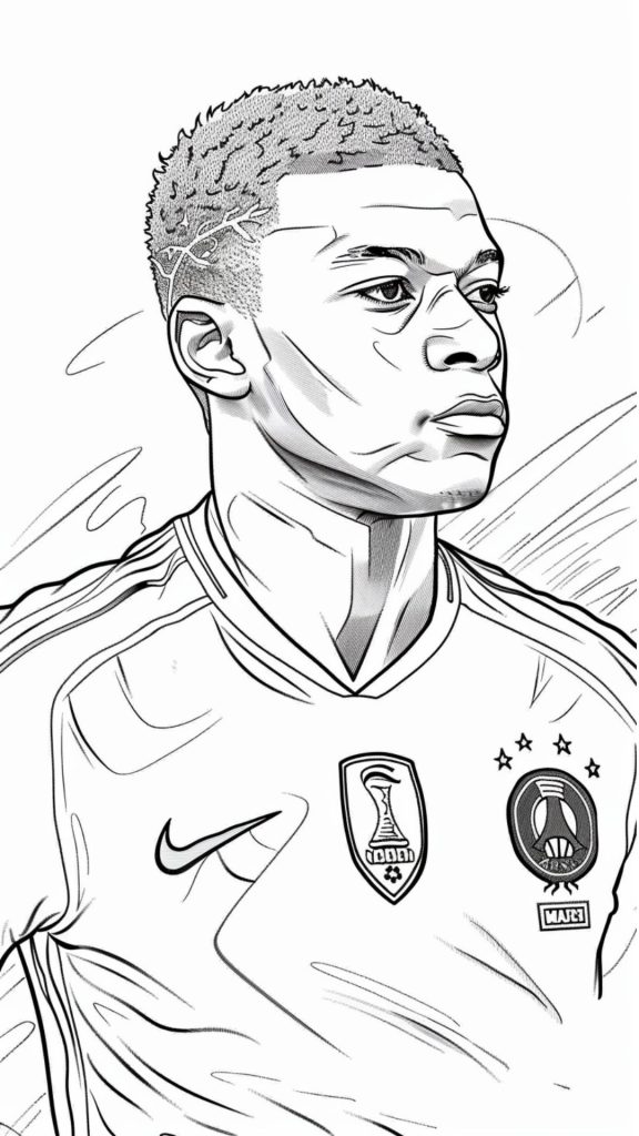 Desenho de Kylian Mbappé para imprimir