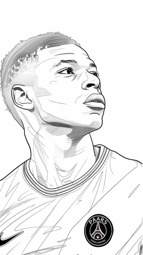 Desenho de Kylian Mbappé para imprimir