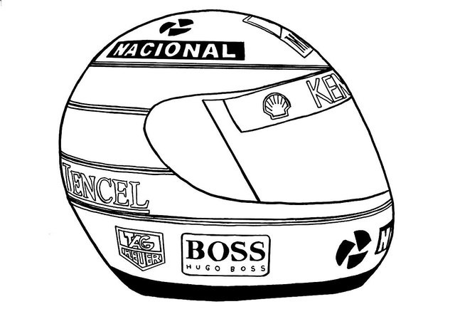 Desenho de Ayrton Senna e Senninha para imprimir