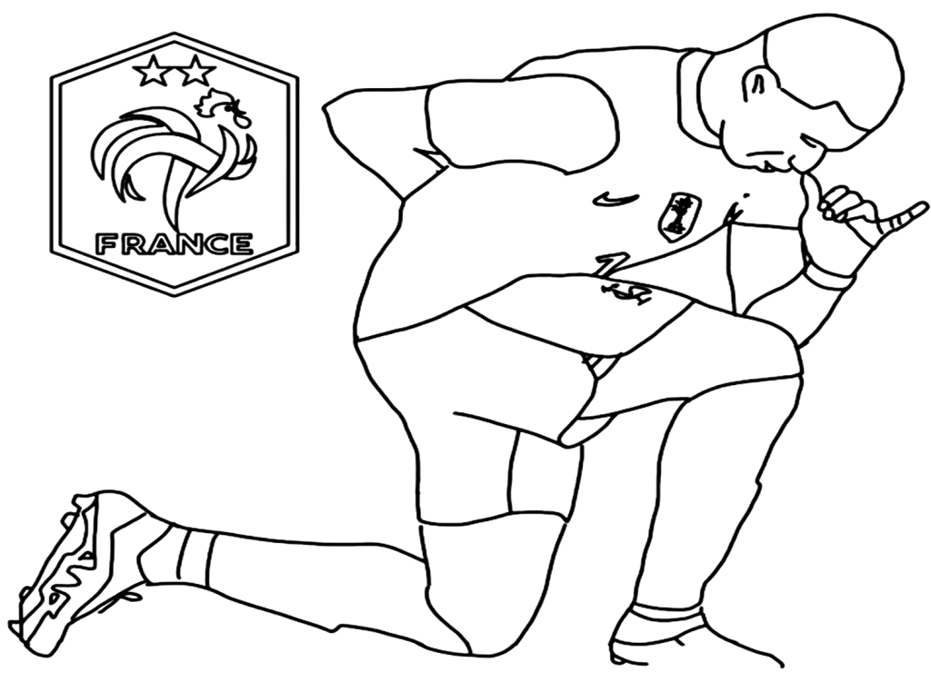 Desenho de Kylian Mbappé para imprimir