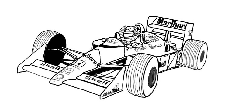 Desenho de Ayrton Senna e Senninha para imprimir