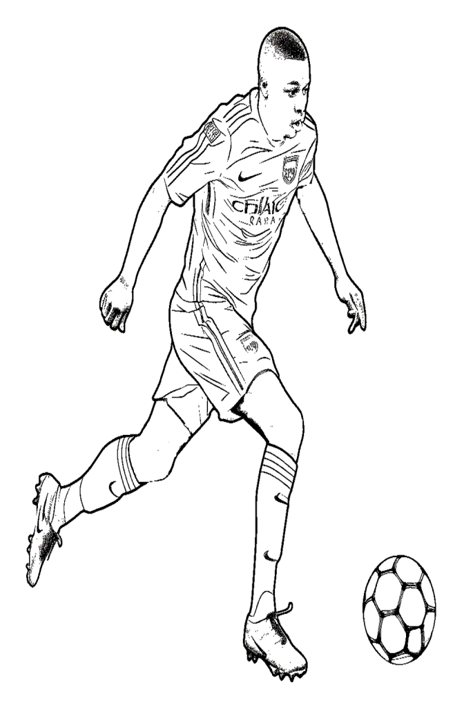 Desenho de Kylian Mbappé para imprimir