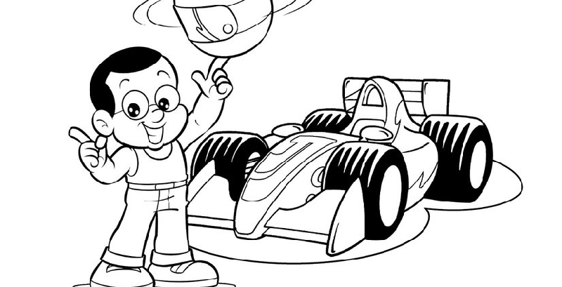 Desenho de Ayrton Senna e Senninha para imprimir