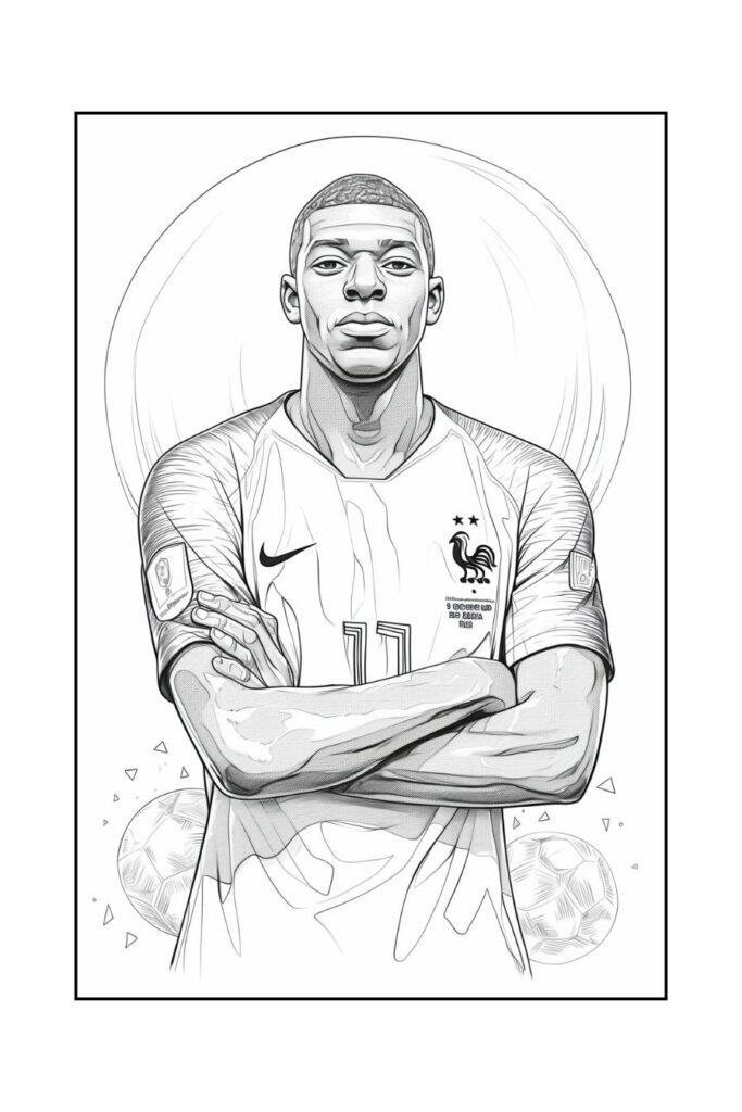 Desenho de Kylian Mbappé para imprimir