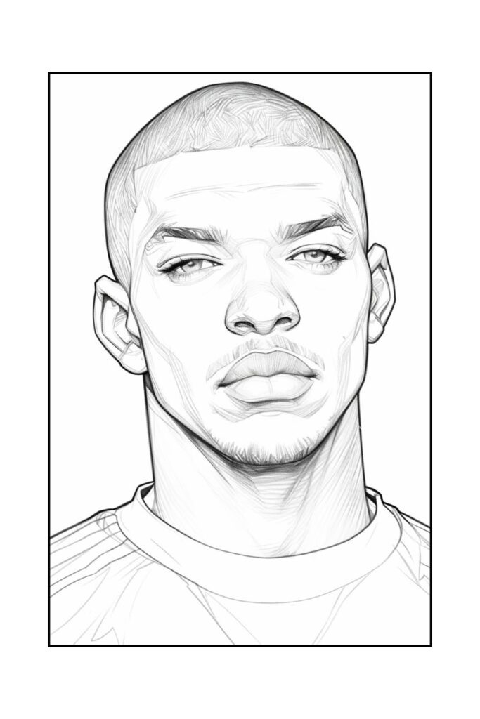 Desenho de Kylian Mbappé para imprimir