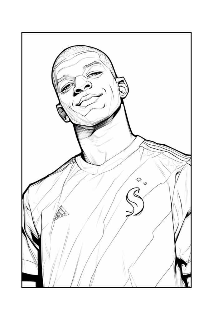 Desenho de Kylian Mbappé para imprimir