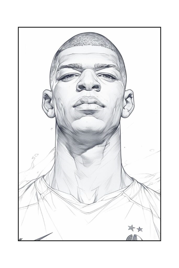 Desenho de Kylian Mbappé para imprimir