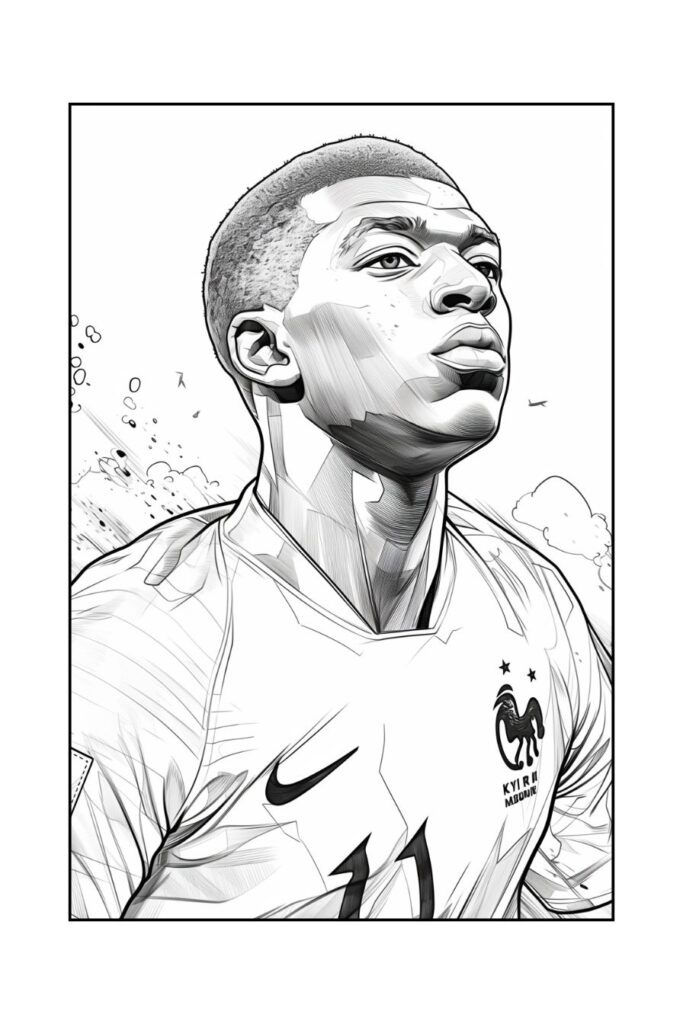 Desenho de Kylian Mbappé para imprimir