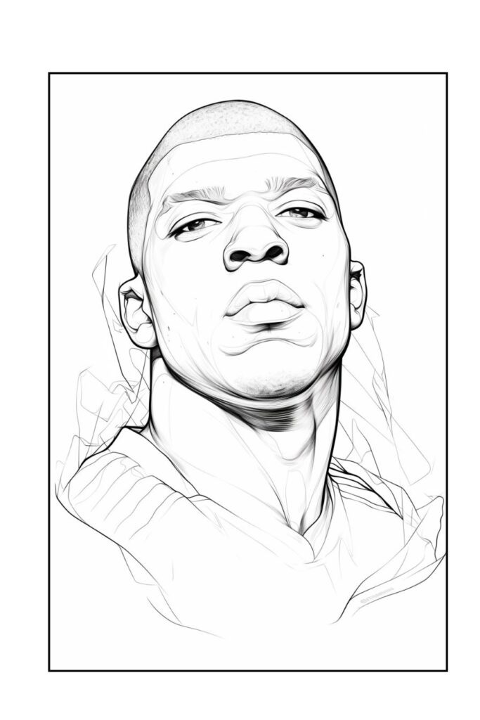 Desenho de Kylian Mbappé para imprimir