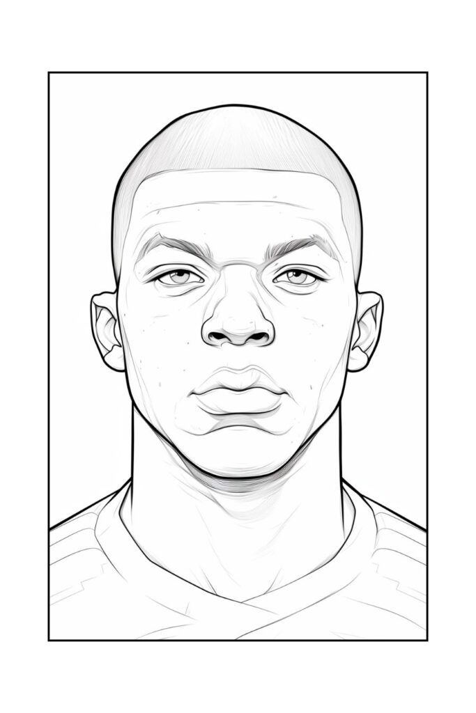 Desenho de Kylian Mbappé para imprimir