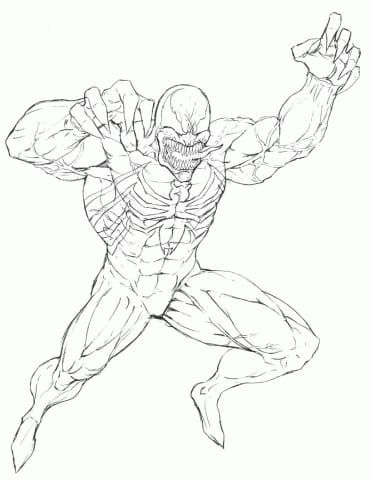 Desenho de Venom para imprimir