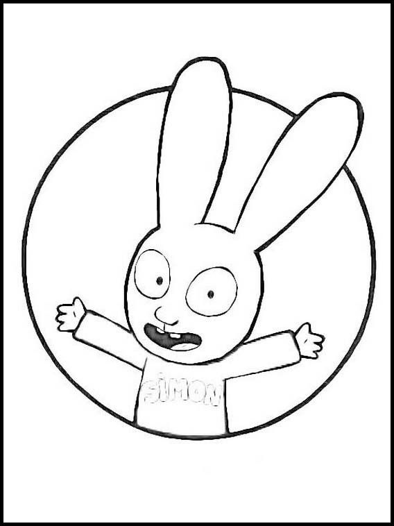 Desenho de Simon, o Supercoelho para imprimir