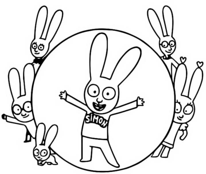 Desenho de Simon, o Supercoelho para imprimir
