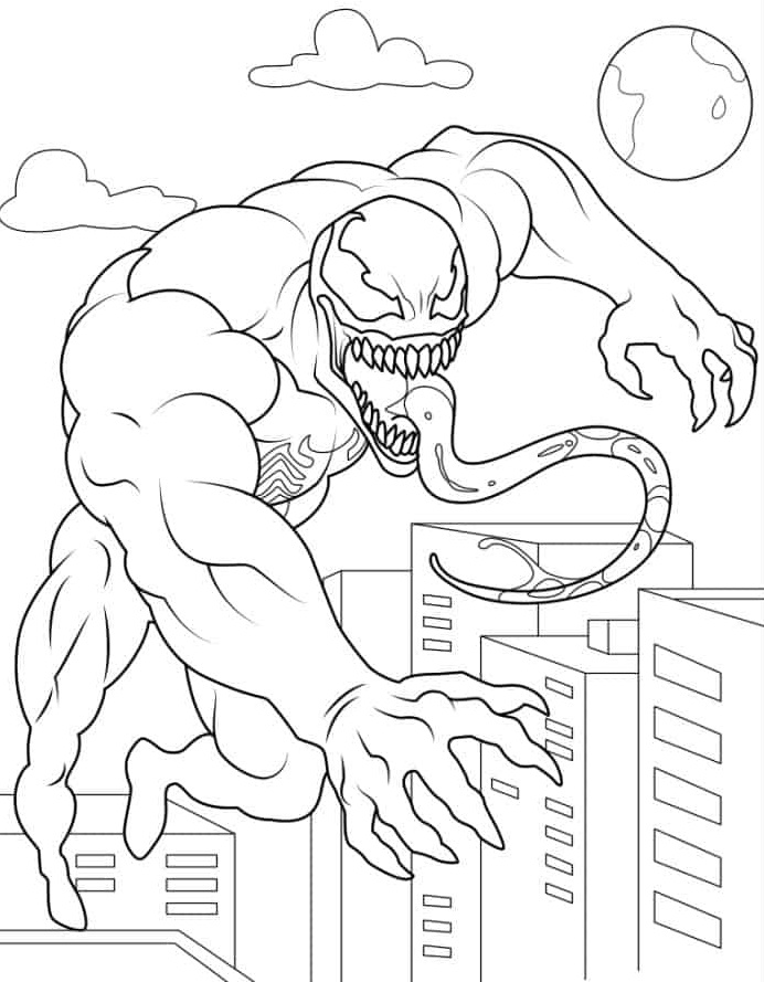 Desenho de Venom para imprimir