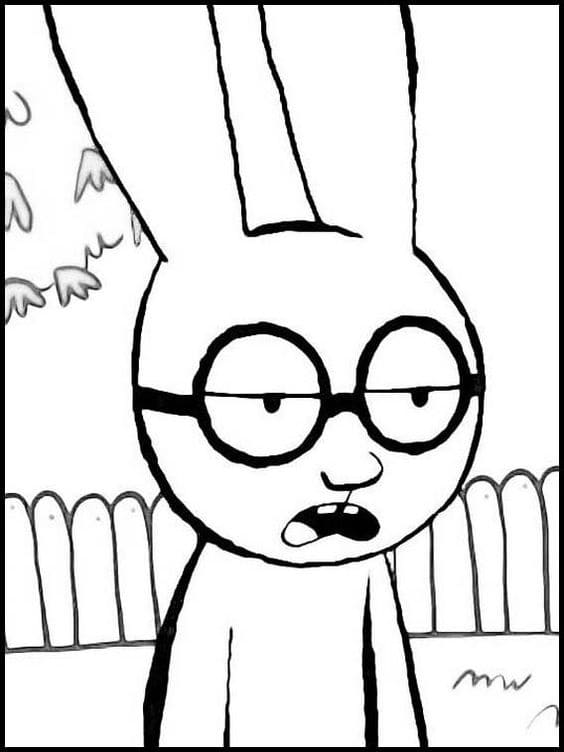 Desenho de Simon, o Supercoelho para imprimir