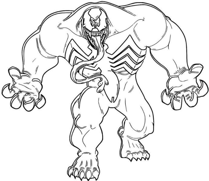 Desenho de Venom para imprimir