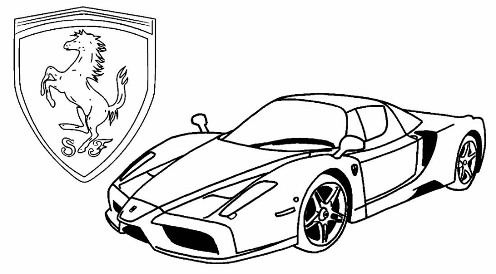 Desenho de Ferrari para imprimir