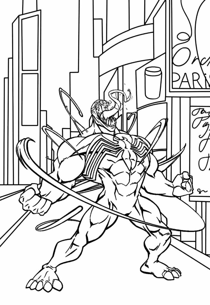 Desenho de Venom para imprimir