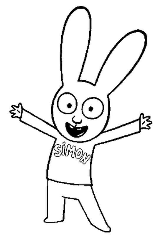 Desenho de Simon, o Supercoelho para imprimir