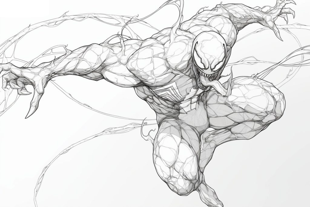 Desenho de Venom para imprimir