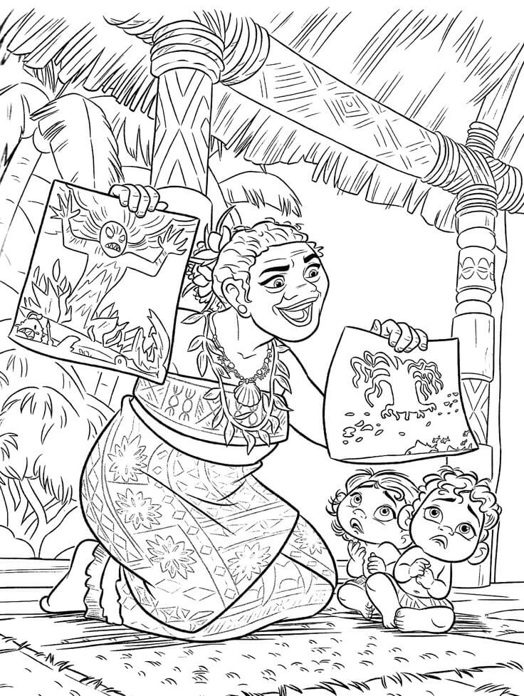 Desenho de Moana para imprimir