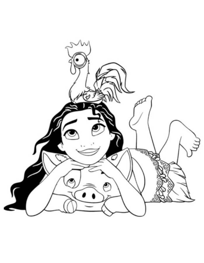 Desenho de Moana para imprimir