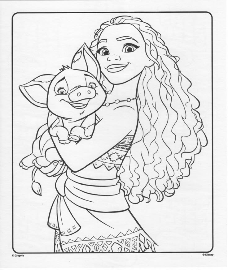 Desenho de Moana para imprimir