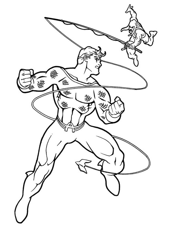 Desenho de Aquaman para imprimir