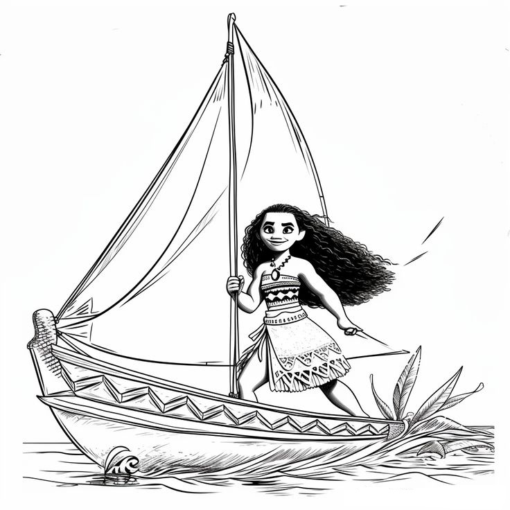Desenho de Moana para imprimir