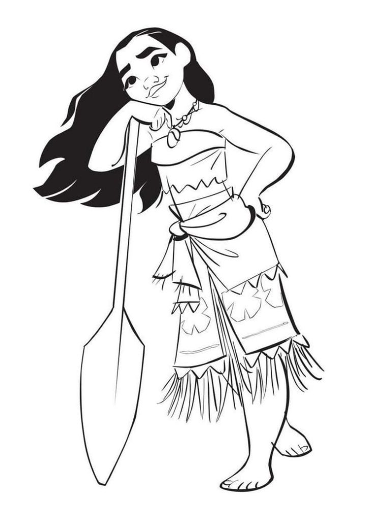 Desenho de Moana para imprimir