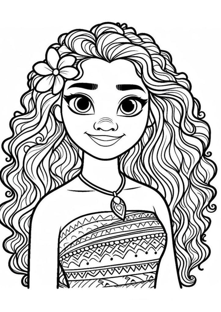 Desenho de Moana para imprimir