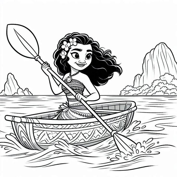 Desenho de Moana para imprimir