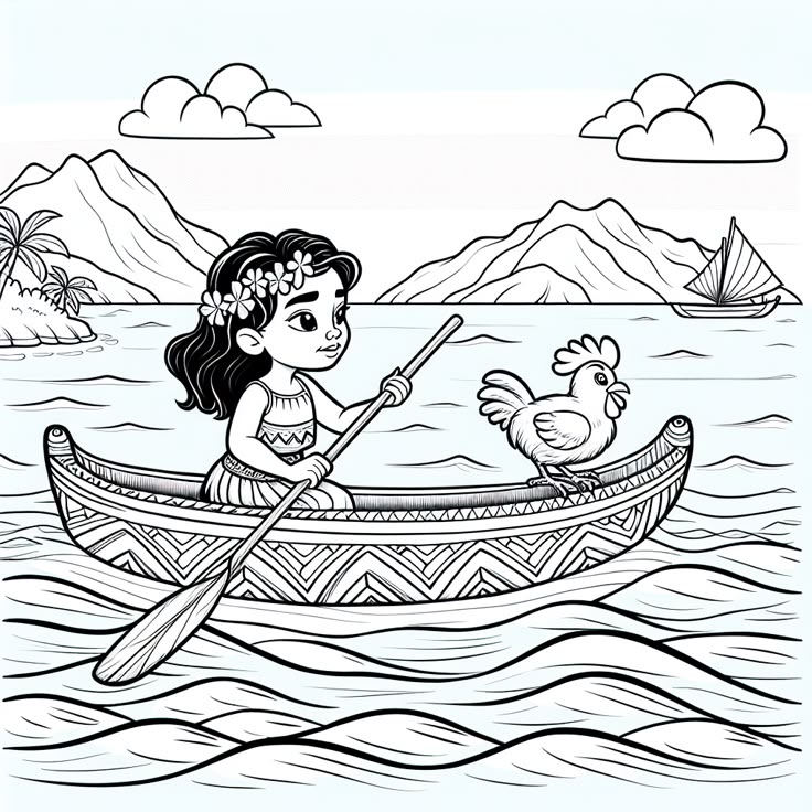 Desenho de Moana para imprimir