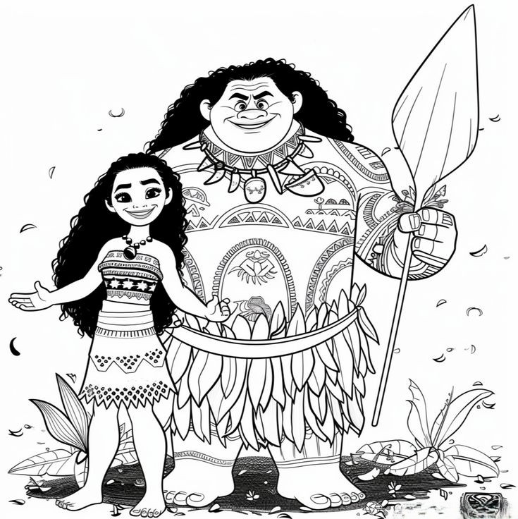 Desenho de Moana para imprimir