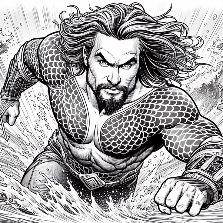 Desenho de Aquaman para imprimir