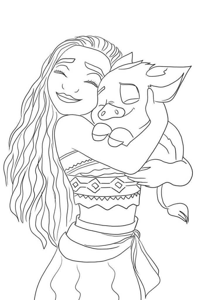 Desenho de Moana para imprimir