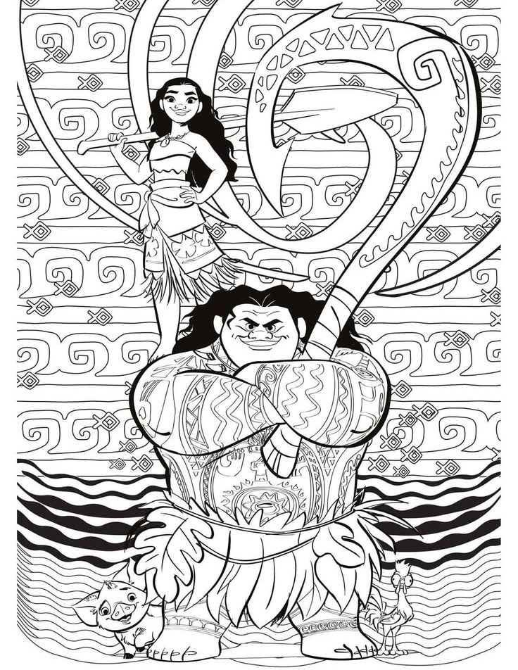 Desenho de Moana para imprimir