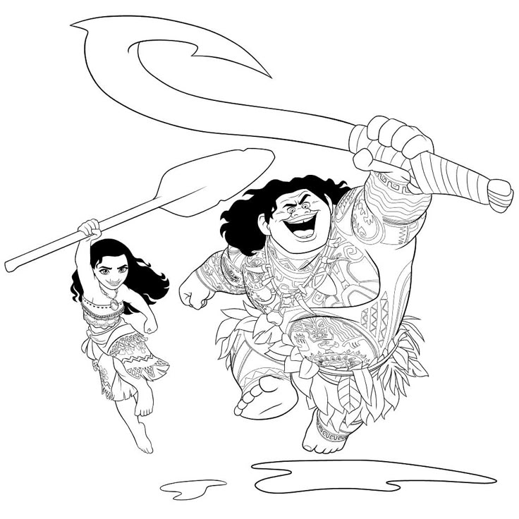 Desenho de Moana para imprimir