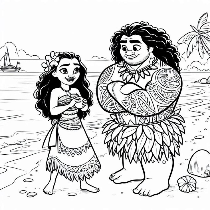 Desenho de Moana para imprimir