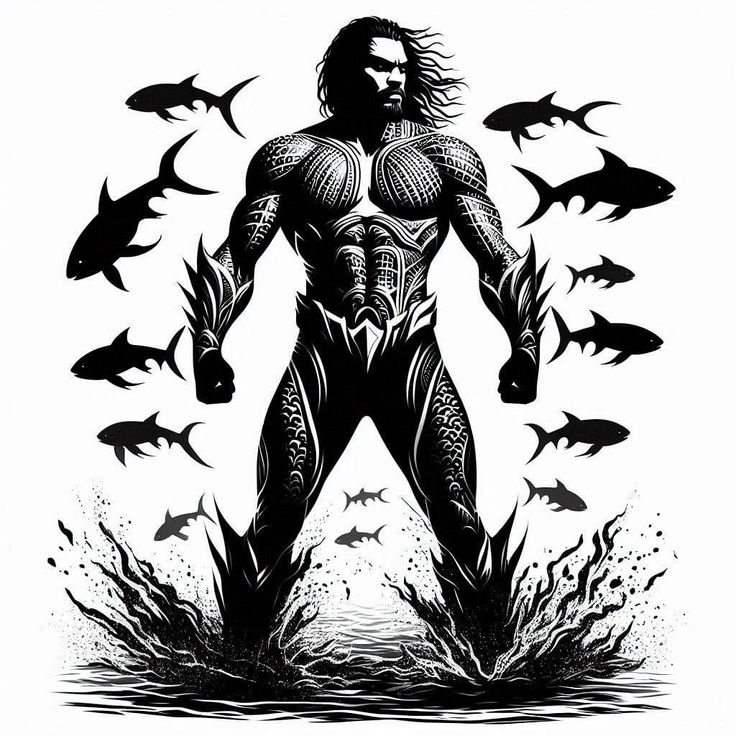 Desenho de Aquaman para imprimir