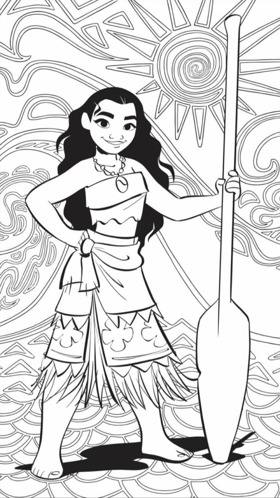 Desenho de Moana para imprimir