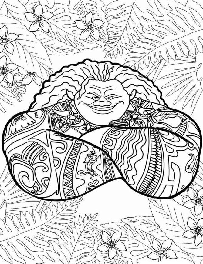 Desenho de Moana para imprimir