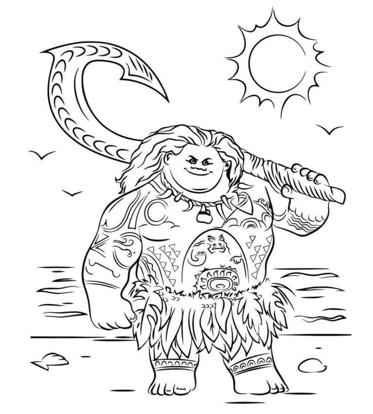 Desenho de Moana para imprimir