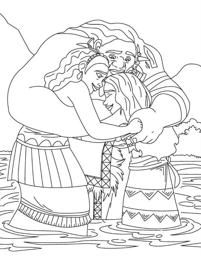 Desenho de Moana para imprimir