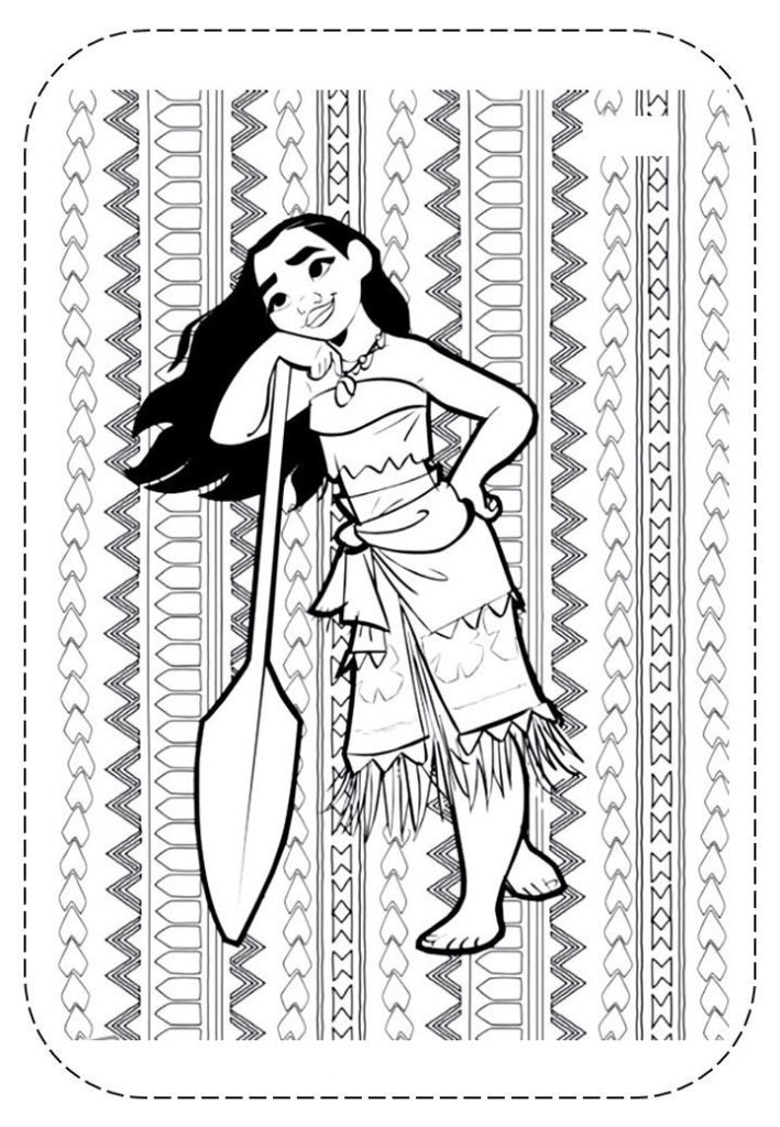 Desenho de Moana para imprimir