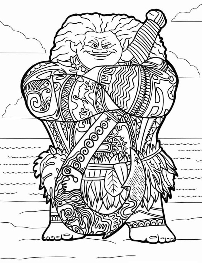 Desenho de Moana para imprimir