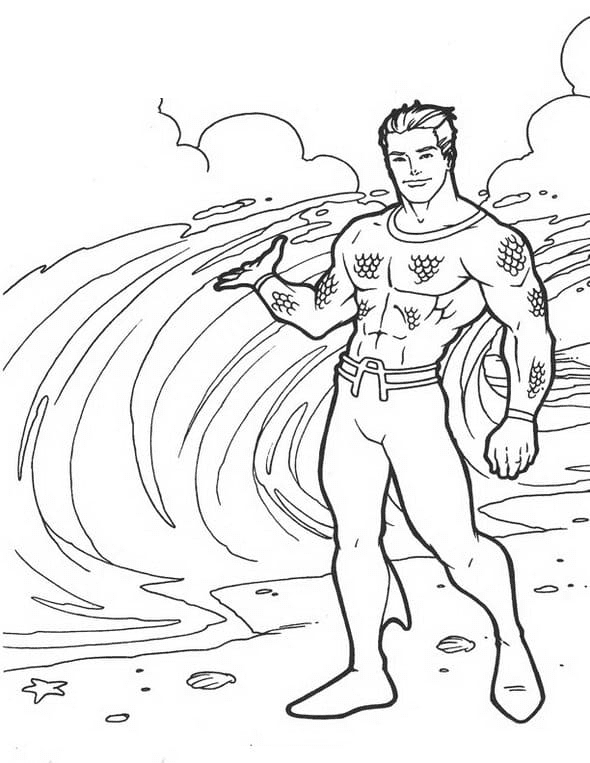 Desenho de Aquaman para imprimir