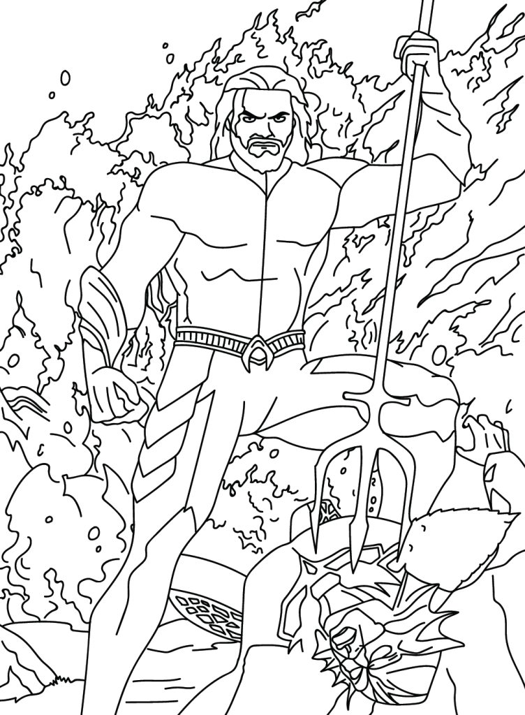 Desenho de Aquaman para imprimir