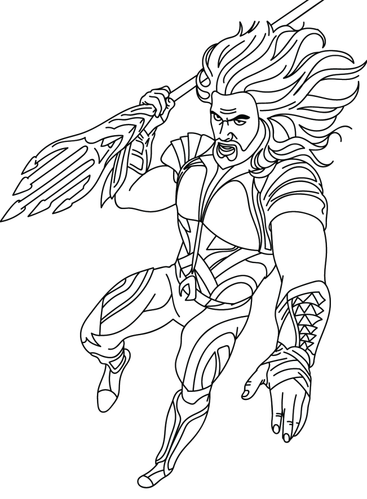 Desenho de Aquaman para imprimir