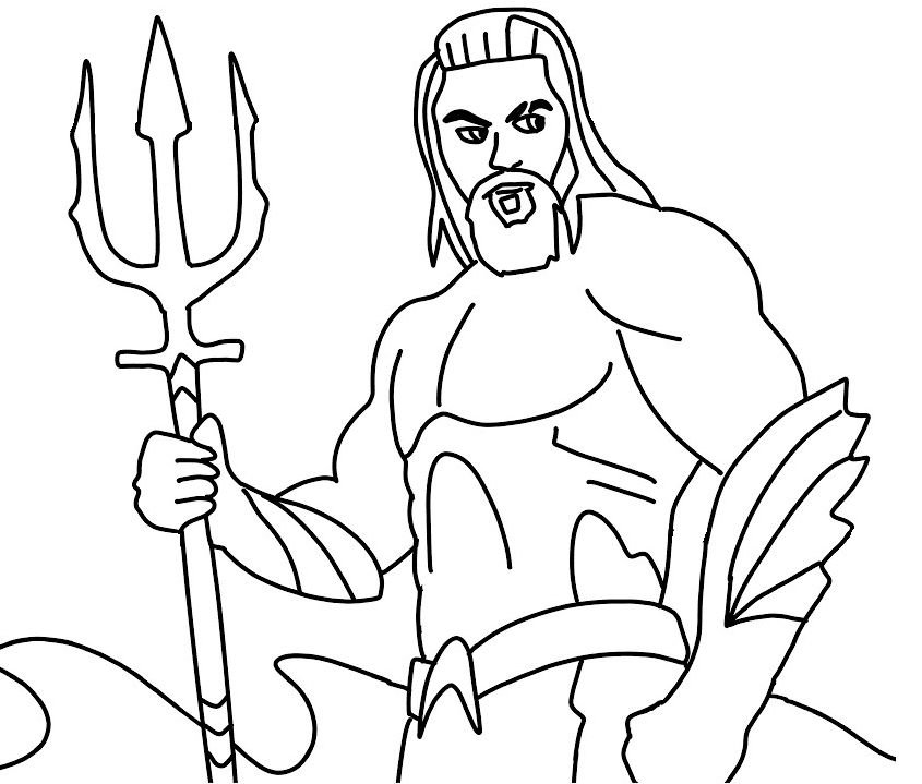 Desenho de Aquaman para imprimir